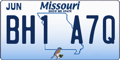 MO license plate BH1A7Q