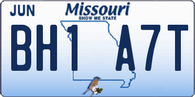 MO license plate BH1A7T