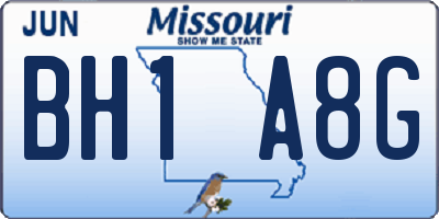 MO license plate BH1A8G