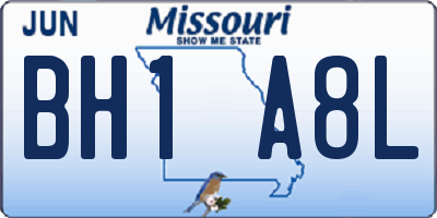 MO license plate BH1A8L