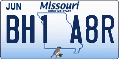 MO license plate BH1A8R