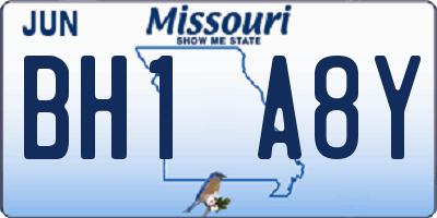 MO license plate BH1A8Y