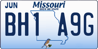 MO license plate BH1A9G