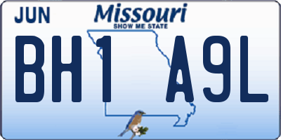 MO license plate BH1A9L