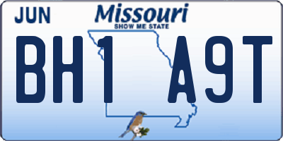 MO license plate BH1A9T
