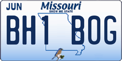 MO license plate BH1B0G