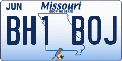 MO license plate BH1B0J