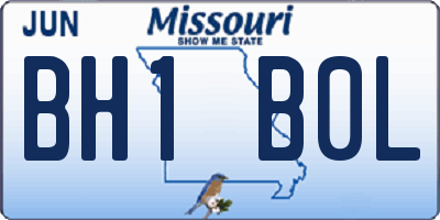 MO license plate BH1B0L