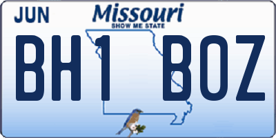 MO license plate BH1B0Z