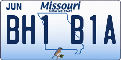 MO license plate BH1B1A