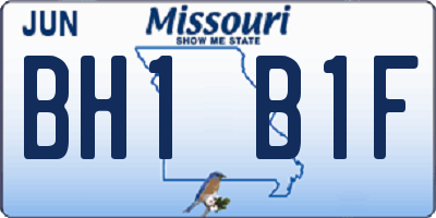 MO license plate BH1B1F