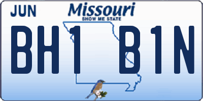 MO license plate BH1B1N