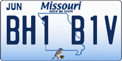 MO license plate BH1B1V