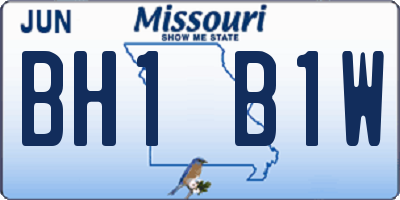 MO license plate BH1B1W