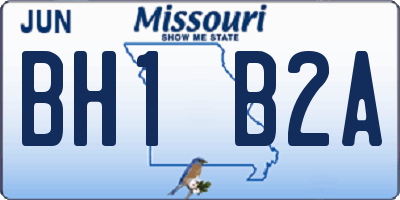 MO license plate BH1B2A
