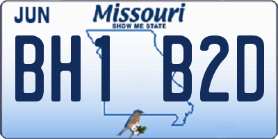 MO license plate BH1B2D