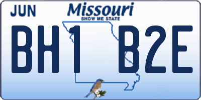 MO license plate BH1B2E