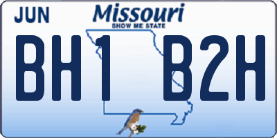 MO license plate BH1B2H