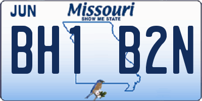 MO license plate BH1B2N