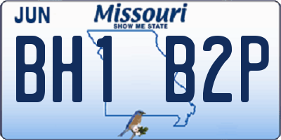 MO license plate BH1B2P