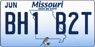 MO license plate BH1B2T