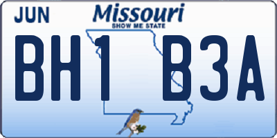 MO license plate BH1B3A