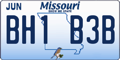 MO license plate BH1B3B