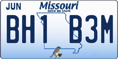 MO license plate BH1B3M