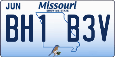 MO license plate BH1B3V