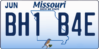 MO license plate BH1B4E