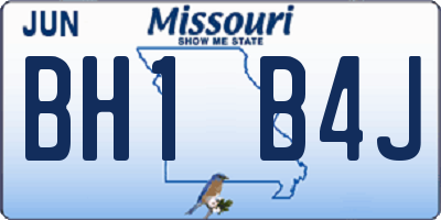 MO license plate BH1B4J