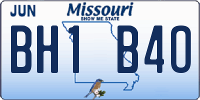 MO license plate BH1B4O