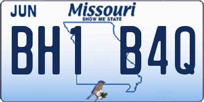 MO license plate BH1B4Q
