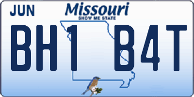 MO license plate BH1B4T