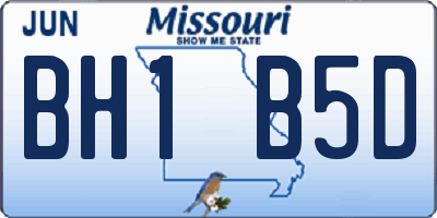 MO license plate BH1B5D