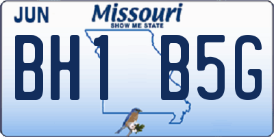 MO license plate BH1B5G