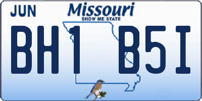 MO license plate BH1B5I