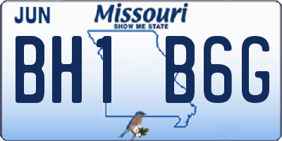 MO license plate BH1B6G