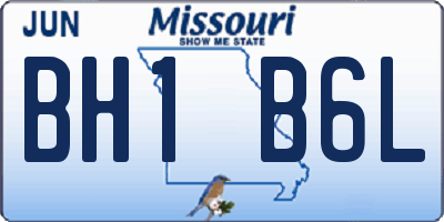MO license plate BH1B6L