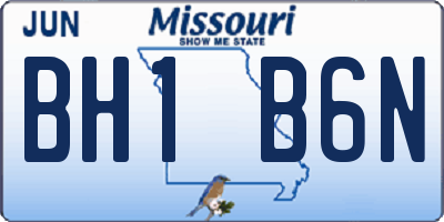 MO license plate BH1B6N