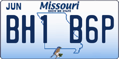 MO license plate BH1B6P