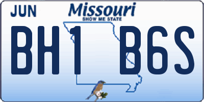 MO license plate BH1B6S
