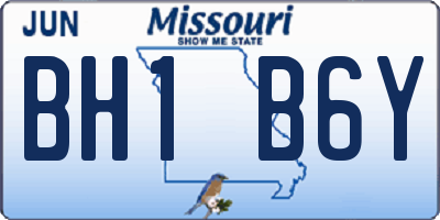 MO license plate BH1B6Y