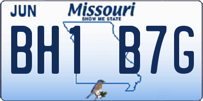 MO license plate BH1B7G