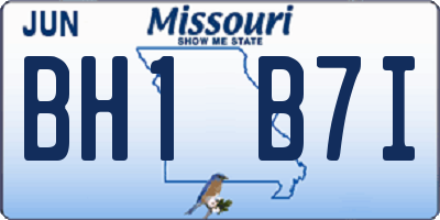 MO license plate BH1B7I