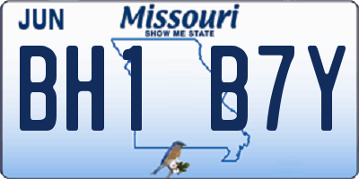 MO license plate BH1B7Y