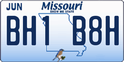 MO license plate BH1B8H