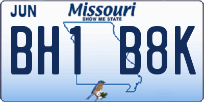 MO license plate BH1B8K