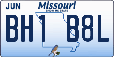 MO license plate BH1B8L