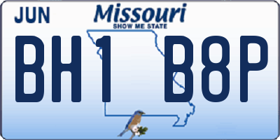 MO license plate BH1B8P